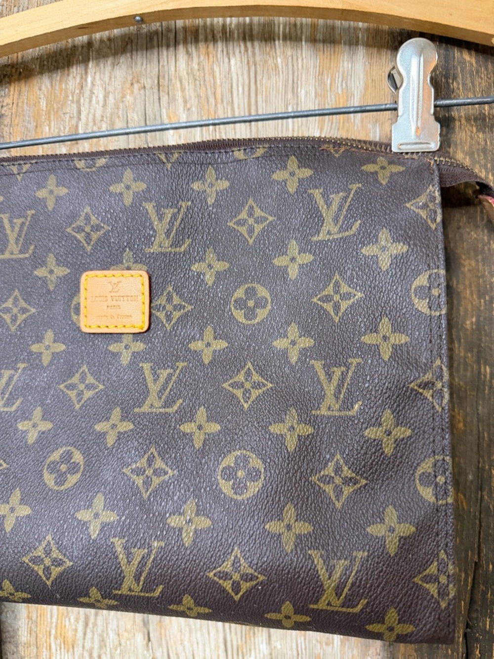VTG Louis Vuitton Monogram Clutch Toiletry Pouch Cosmetic Bag 26 Large - Picture 3 of 16
